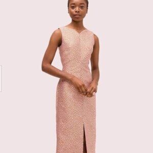 Kate Spade Floral Leopard Jacquard Midi Sheath Dress Size 12